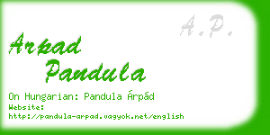 arpad pandula business card